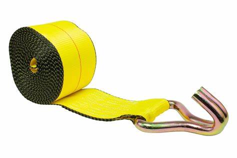 "4" x 30' Winch Strap with Wire Hook, Flatbed Tie-Down Straps, WLL 5,400 lbs.