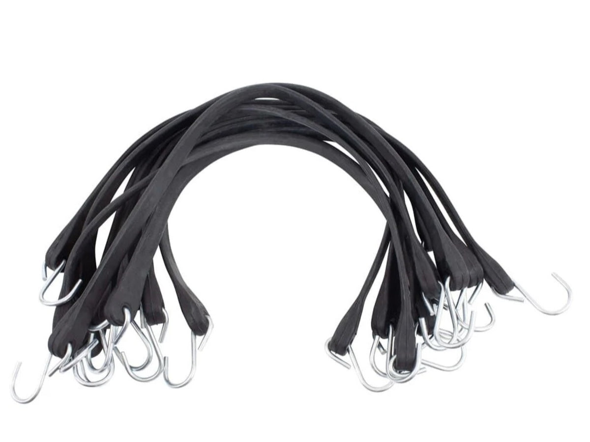 31in EPDM Tarp Bungee Straps — Box of 50, S-Hooks