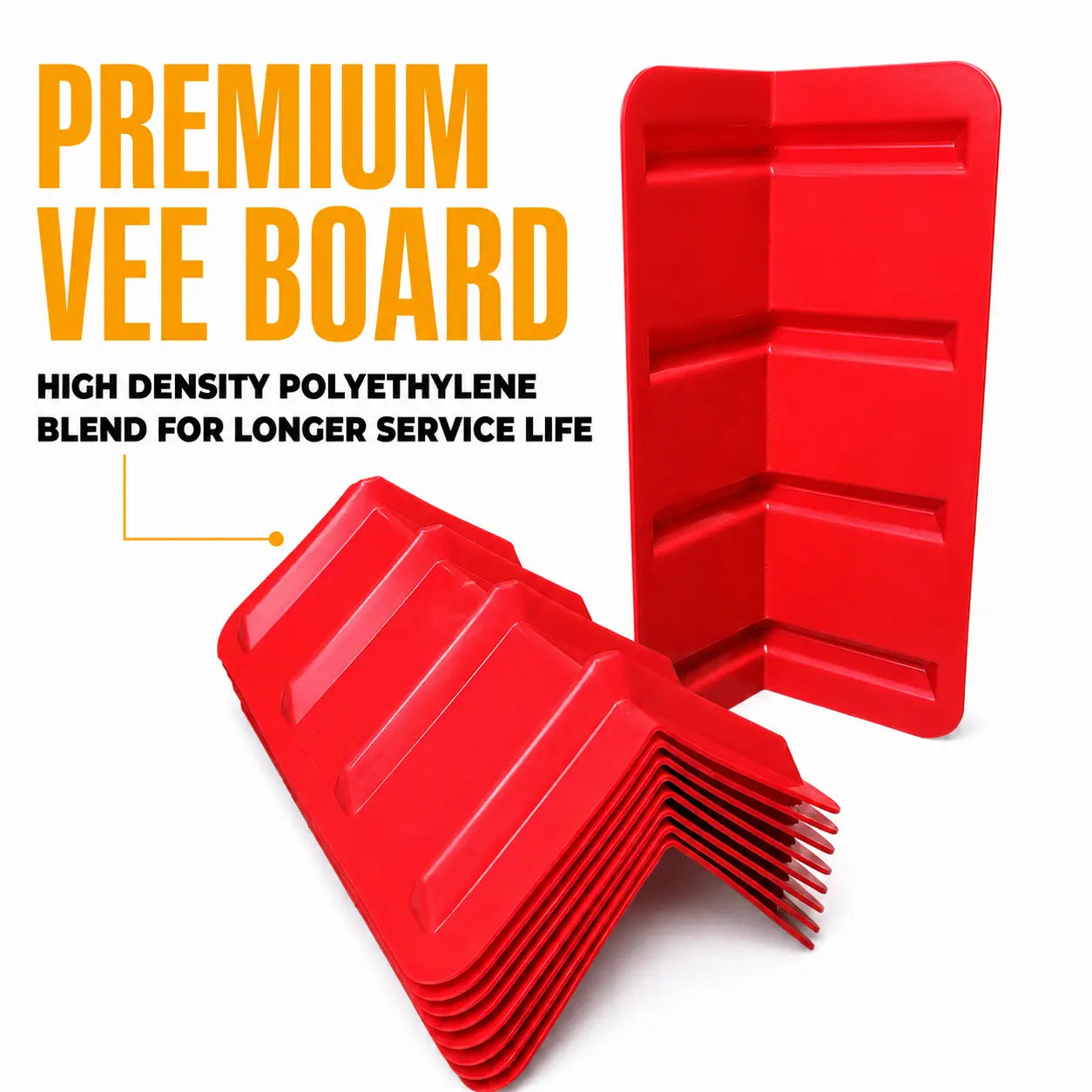 Plastic Corner Protector 24in, Red — V-Shaped Edge Protector