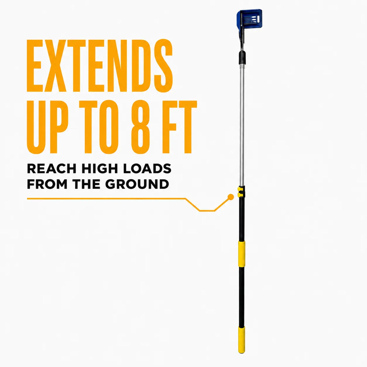8 ft Extension Handle for Corner Protectors — Aluminum, V-Shaped Head