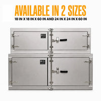 Aluminum Underbody Trailer Tool Box, 24x24x60 — Double Door