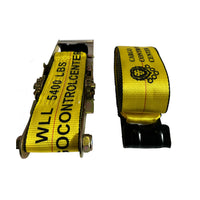 4 inch x 30 ft ratchet strap with flat hook, heavy duty flatbed tie down, 5,400 lb WLL — Cargo Control Center