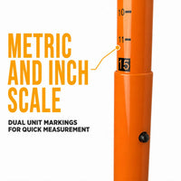 HD Load Height Measuring Stick, 15 ft — Folding, Dual Scale