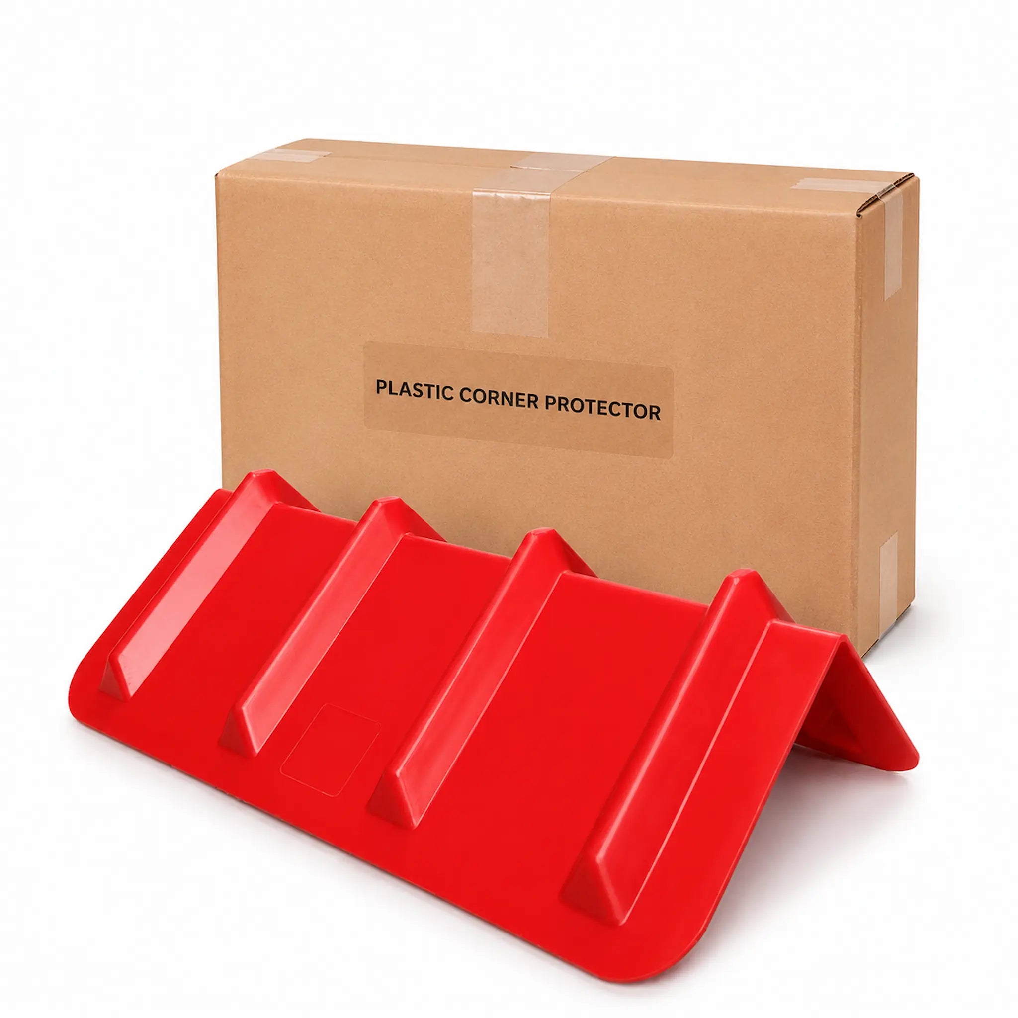Plastic Corner Protector 24in, Red — Box of 10, V-Shaped