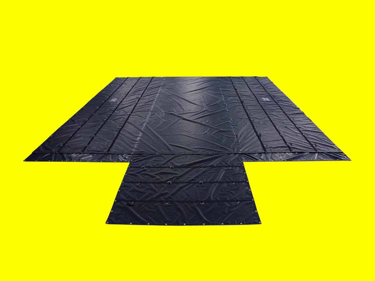 Flatbed Lumber Tarp 16x27, 4 FT Drop — 18oz Heavy Duty