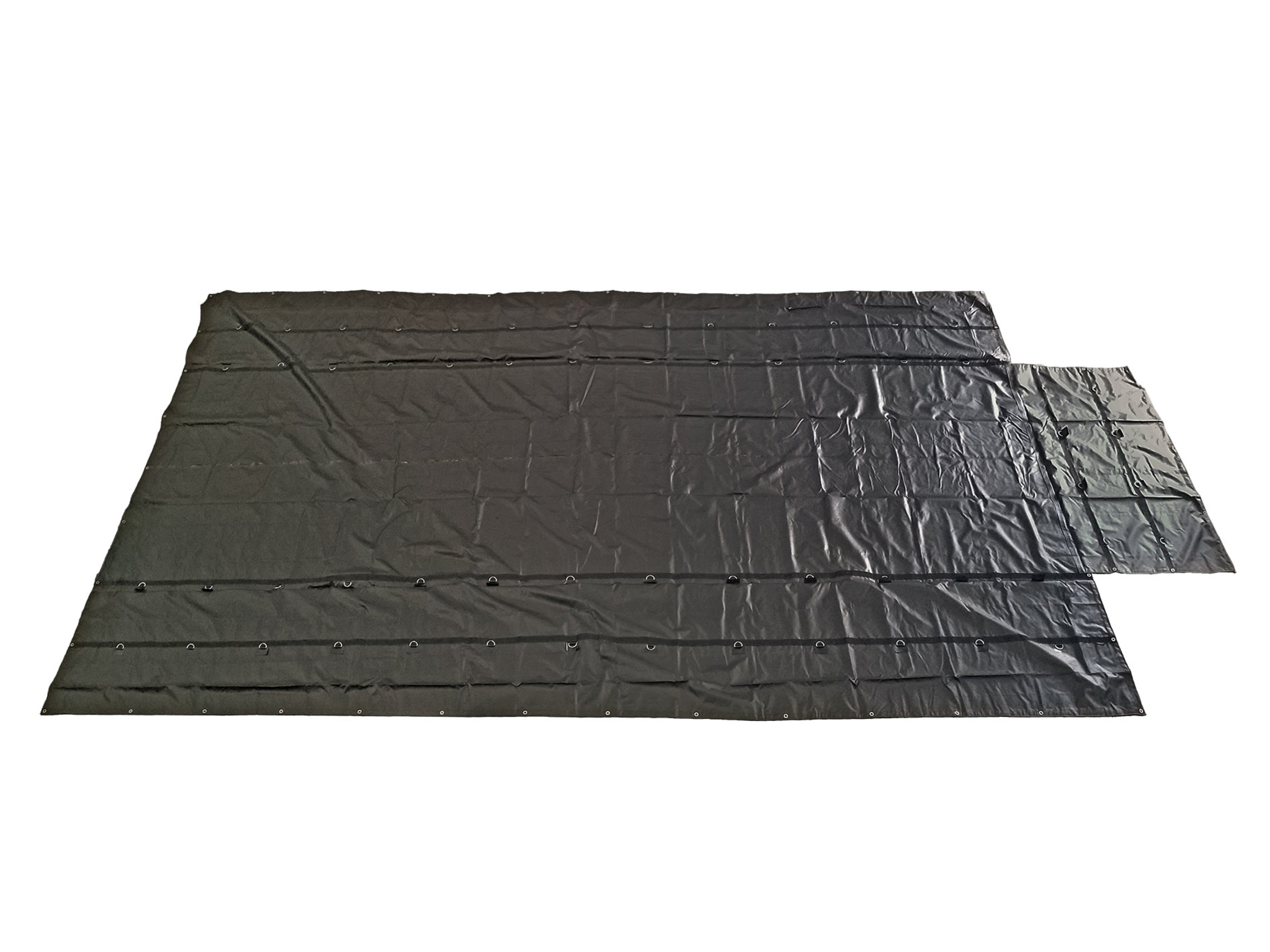 4FT HD Durable 18oz Steel Tarp 16' x 27' with Flap - Features Stainless Steel D-Rings