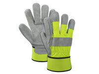 Leather Palm Work Gloves — Split Leather, One Size