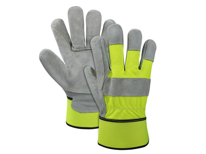 Leather Palm Work Gloves — Split Leather, One Size
