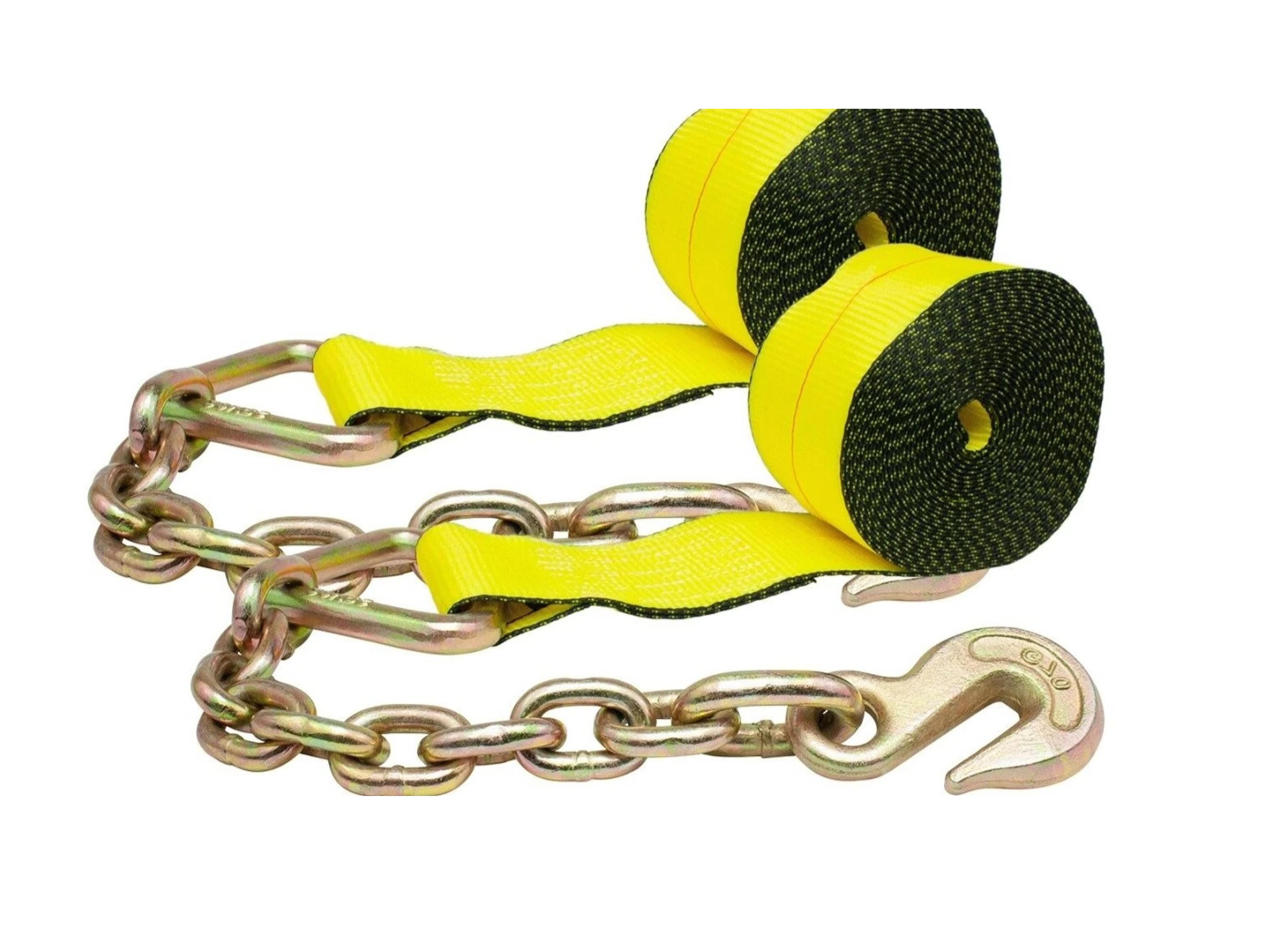 4 in. x 30 ft. Winch Strap with Chain Anchor, Flatbed Tie-Down Strap with a Working Load Limit of 5,400 lbs