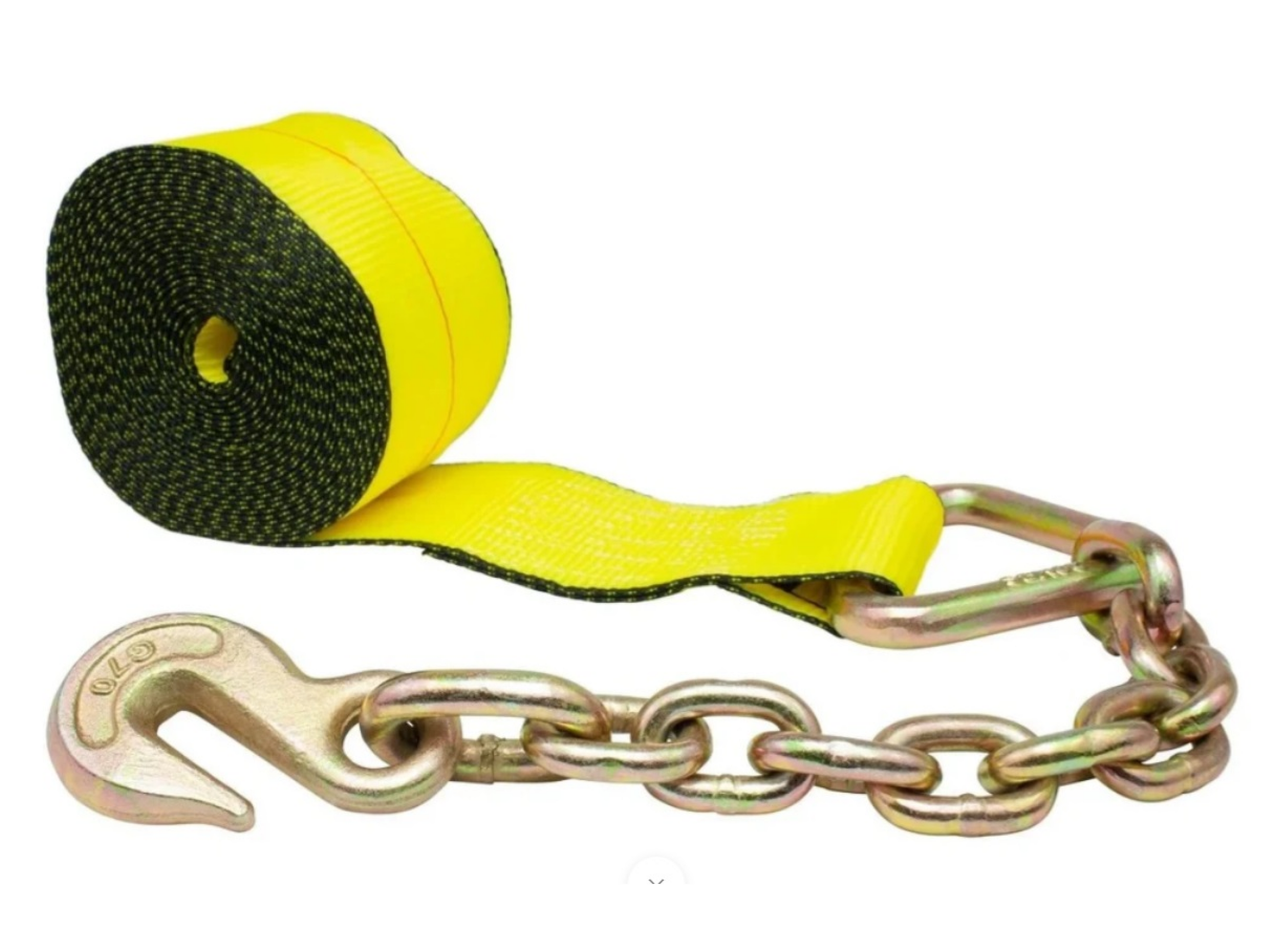 4 in. x 30 ft. Winch Strap with Chain Anchor, Flatbed Tie-Down Strap with a Working Load Limit of 5,400 lbs