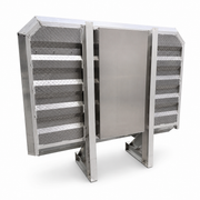 Headache Rack with Tool Box for Semi Truck — Diamond Plate Aluminum, 68