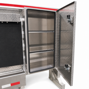 Headache Rack with Tool Box for Semi Truck — Diamond Plate Aluminum, 68