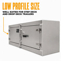 Aluminum Underbody Trailer Tool Box, 18x18x60 — Double Door