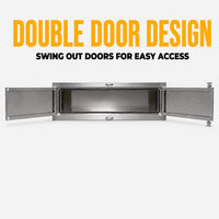 Aluminum Underbody Trailer Tool Box, 18x18x60 — Double Door