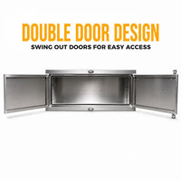 Aluminum Underbody Trailer Tool Box, 24x24x60 — Double Door