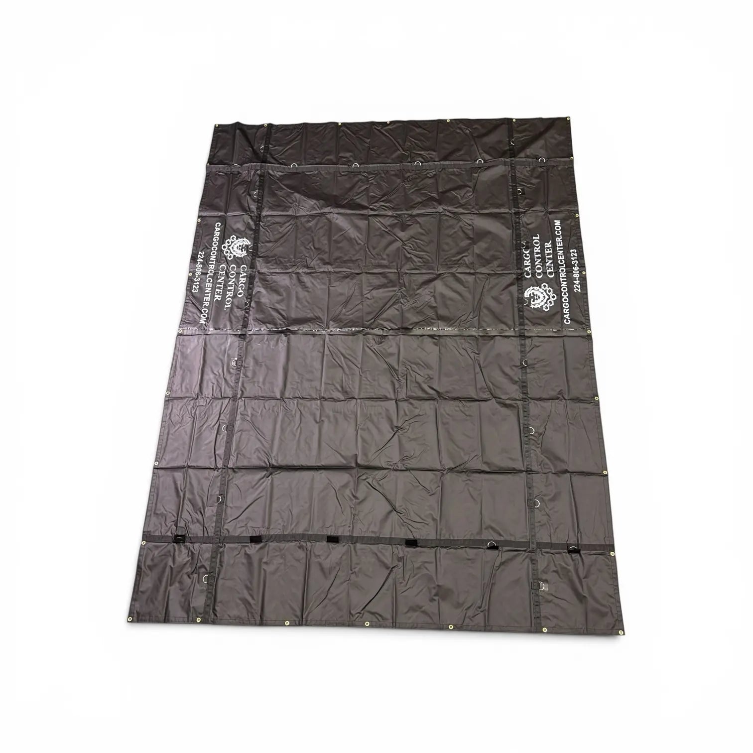 Flat Smoke Tarp 12x16 — 18oz Heavy Duty Vinyl, 4 Rows of D-Rings