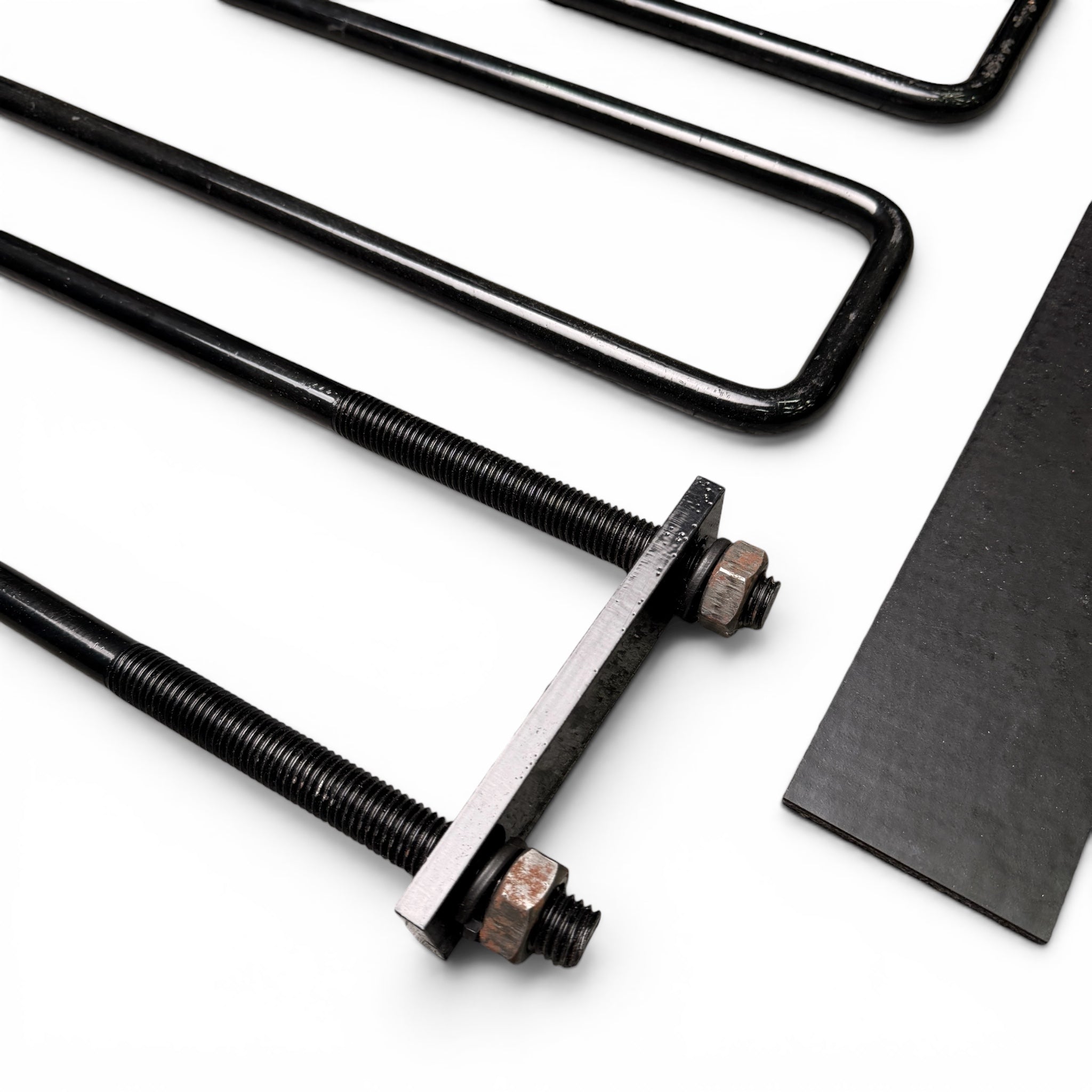 Headache Rack Mounting Kit — 22in Extended U-Bolts & Rubber Pads, Reinforced Frame