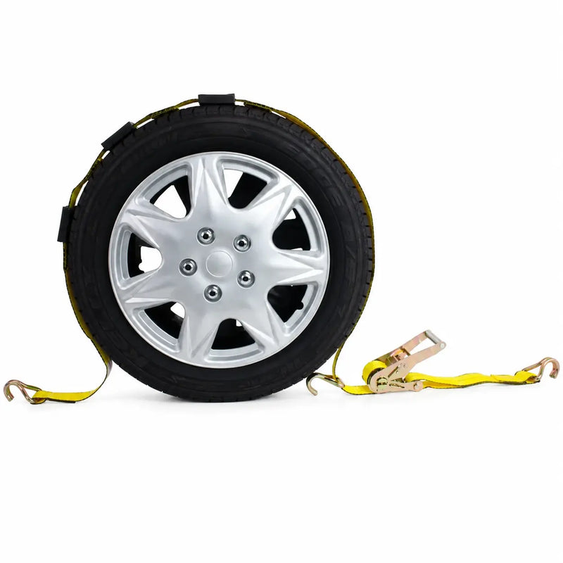 2" x 10' Over-the-Tire Ratchet Strap, Wire J Hooks — Car Hauler