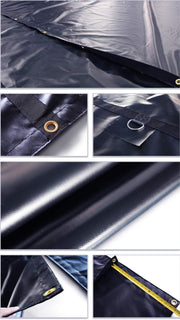 4FT HD Durable 18oz Steel Tarp 16' x 27' with Flap - Features Stainless Steel D-Rings