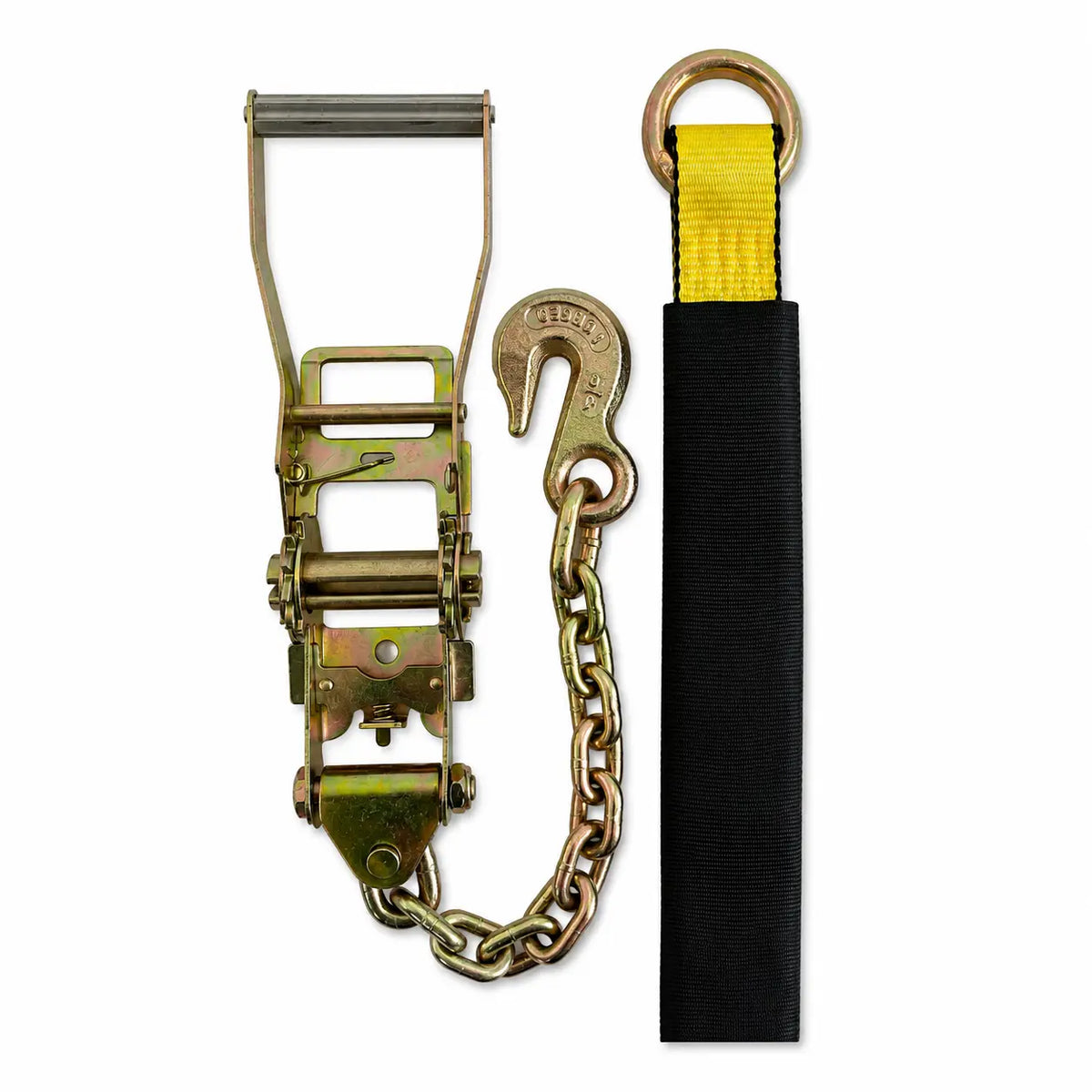 2" x 12' Lasso Strap with Ratchet & G70 Chain Hook — Car Hauler