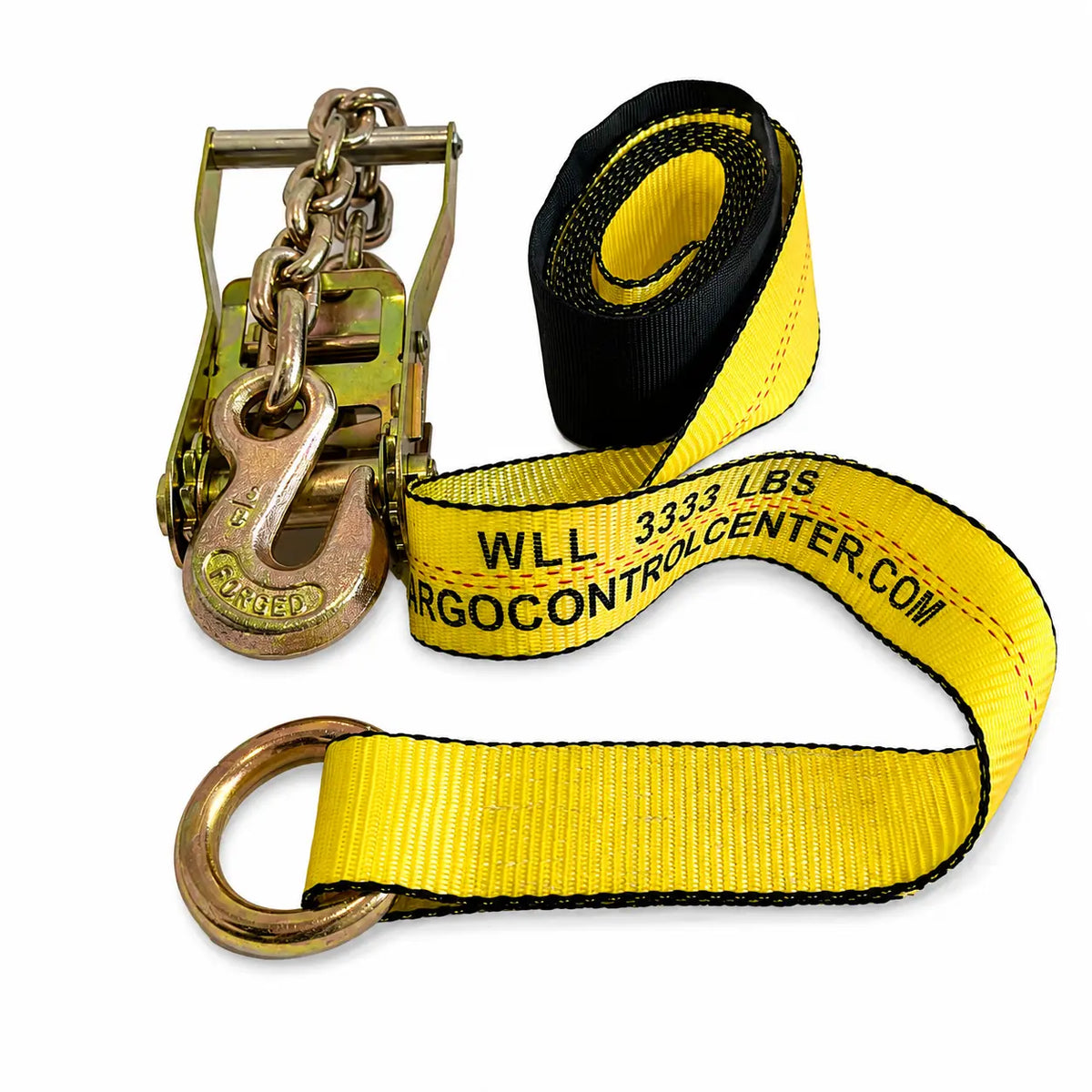 2" x 12' Lasso Strap with Ratchet & G70 Chain Hook — Car Hauler