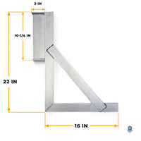 Mounting Brackets for 18in x 18in Trailer Tool Box — Set of 2