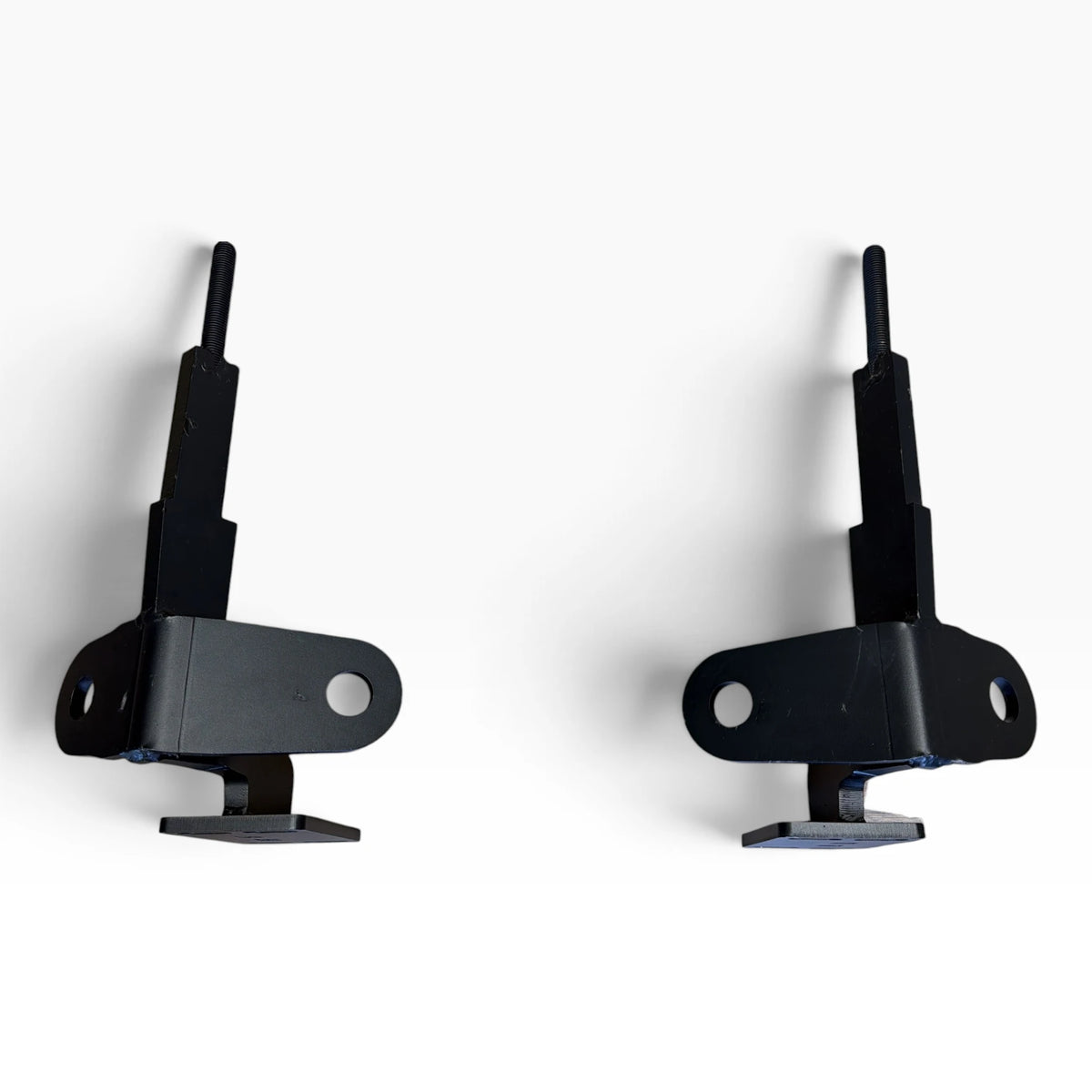 Cascadia 2026+ deer guard brackets from above: the arms that slide into the tow-hook receivers and the two towing eyes on each