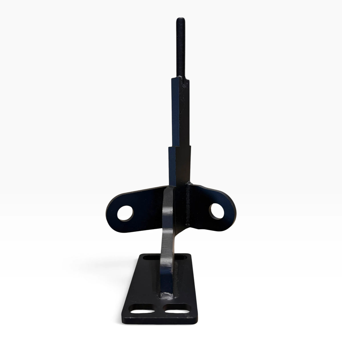 One Cascadia 2026+ deer guard bracket from the front: the two towing eyes and the mounting plate below