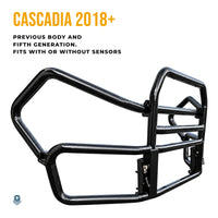 Cascadia deer guard at a three-quarter angle: fits 2018 and newer Cascadias, previous body and fifth generation