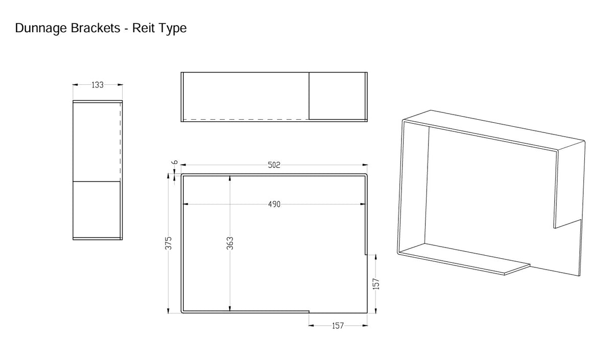 Aluminum Dunnage Rack for Reitnouer Flatbed — Wood Holder, Pair