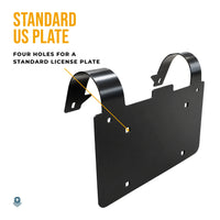 Deer Guard License Plate Holder for Semi Trucks — Fits Round-Tube Guards