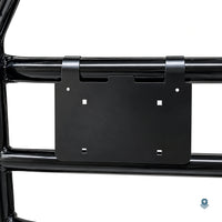 Deer Guard License Plate Holder for Semi Trucks — Fits Round-Tube Guards