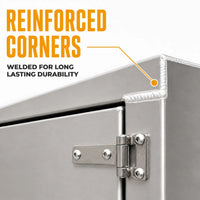 Aluminum Underbody Trailer Tool Box, 18x18x60 — Double Door
