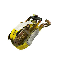 2 inch x 30 ft ratchet strap with wire hooks, flatbed tie down strap, 3,333 lb WLL — Cargo Control Center