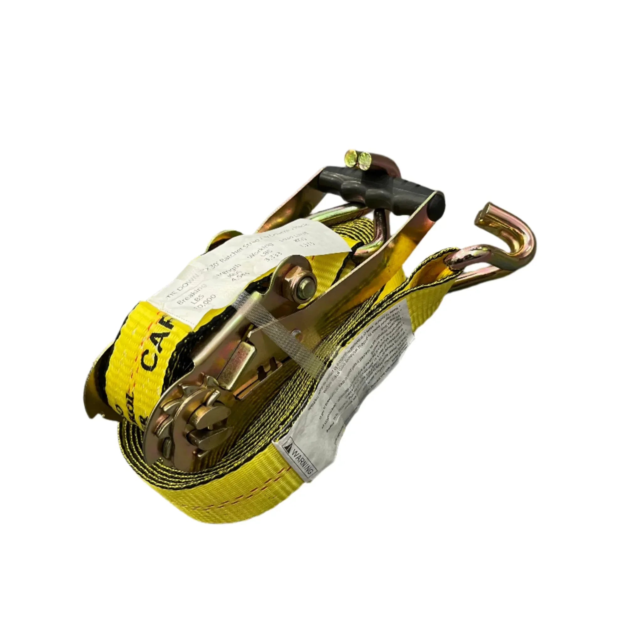 2 inch x 30 ft ratchet strap with wire hooks, flatbed tie down strap, 3,333 lb WLL — Cargo Control Center