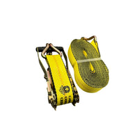 2 inch x 30 ft ratchet strap with wire hooks, flatbed tie down strap, 3,333 lb WLL — Cargo Control Center