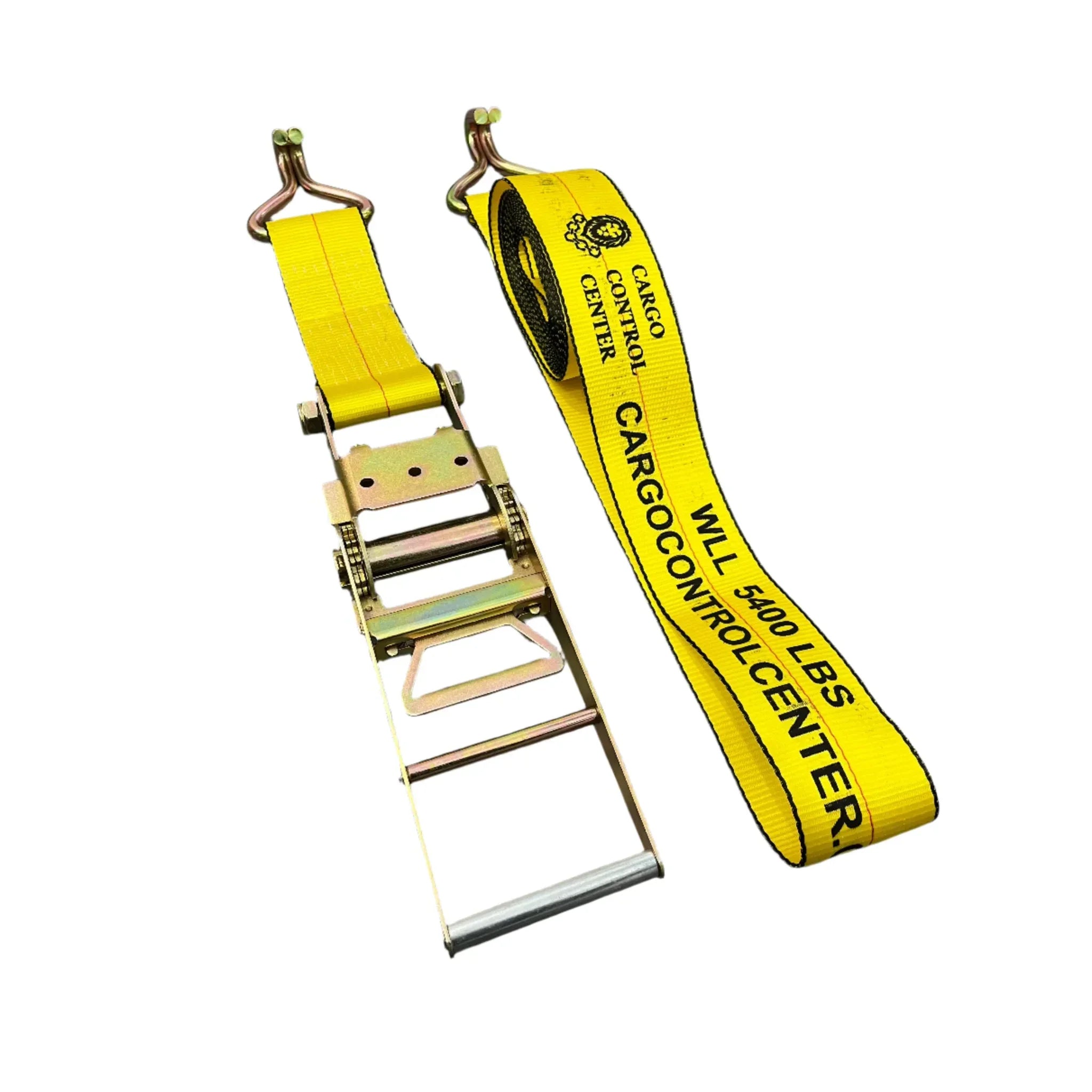 4 inch x 30 ft ratchet strap with wire hooks, flatbed tie down strap, 5,400 lb WLL — Cargo Control Center