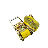 4 inch x 30 ft ratchet strap with wire hooks, flatbed tie down strap, 5,400 lb WLL — Cargo Control Center
