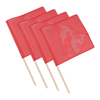 Safety Flag, Dowel Mount, 18in x 18in, Red — Jersey Mesh
