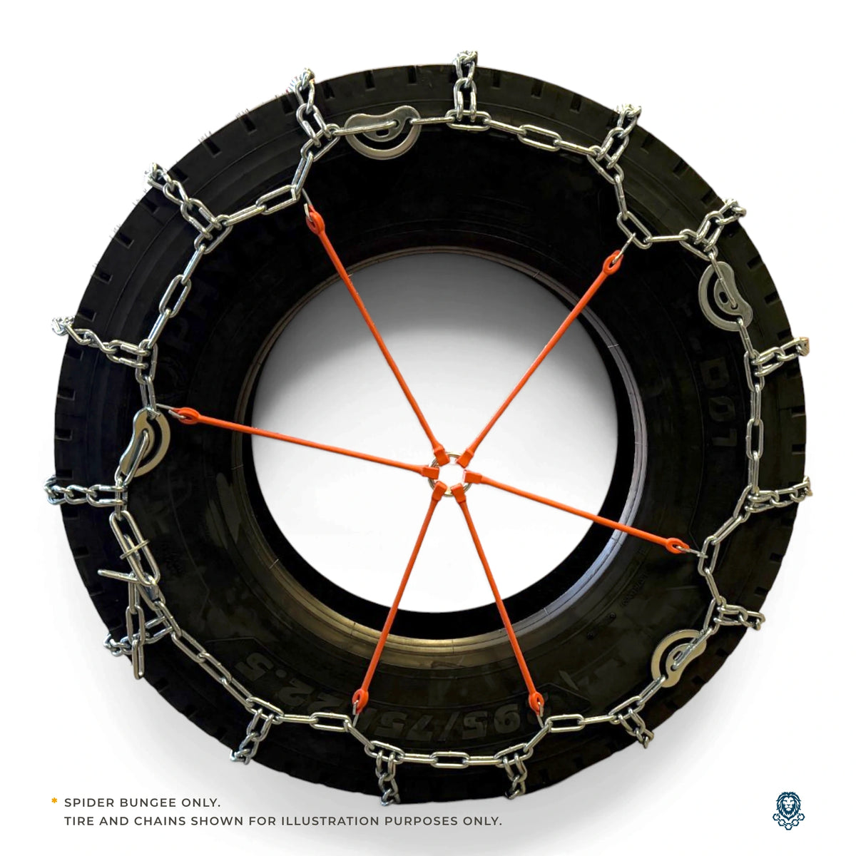 Spider Bungee Tire Chain Tensioners — 6-Arm Rubber, Set of 2