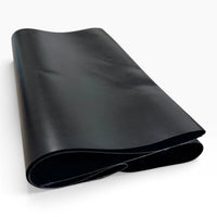 Black vinyl tarp repair patch, folded