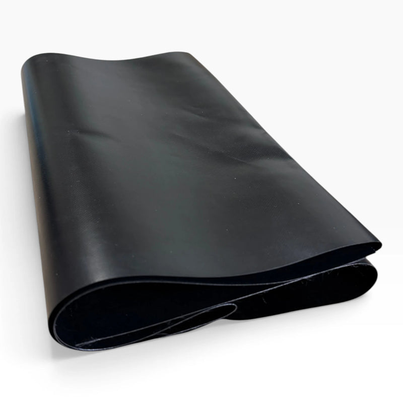 Black vinyl tarp repair patch, folded