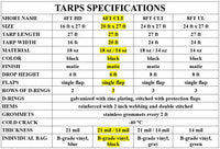 Flatbed Lumber Tarp 20x27, 6 FT Drop — 18/14oz Combination
