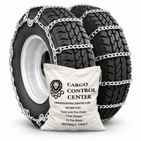 Semi Truck Tire Chains for 22.5in Tires — Twist Link Singles, Set of 2
