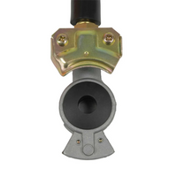 Back view of the glad hand coupler showing the metal mounting bracket and rubber seal