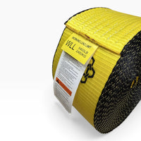 Yellow tag reading WLL 5400LB 2450KG next to the printed safety warning label.