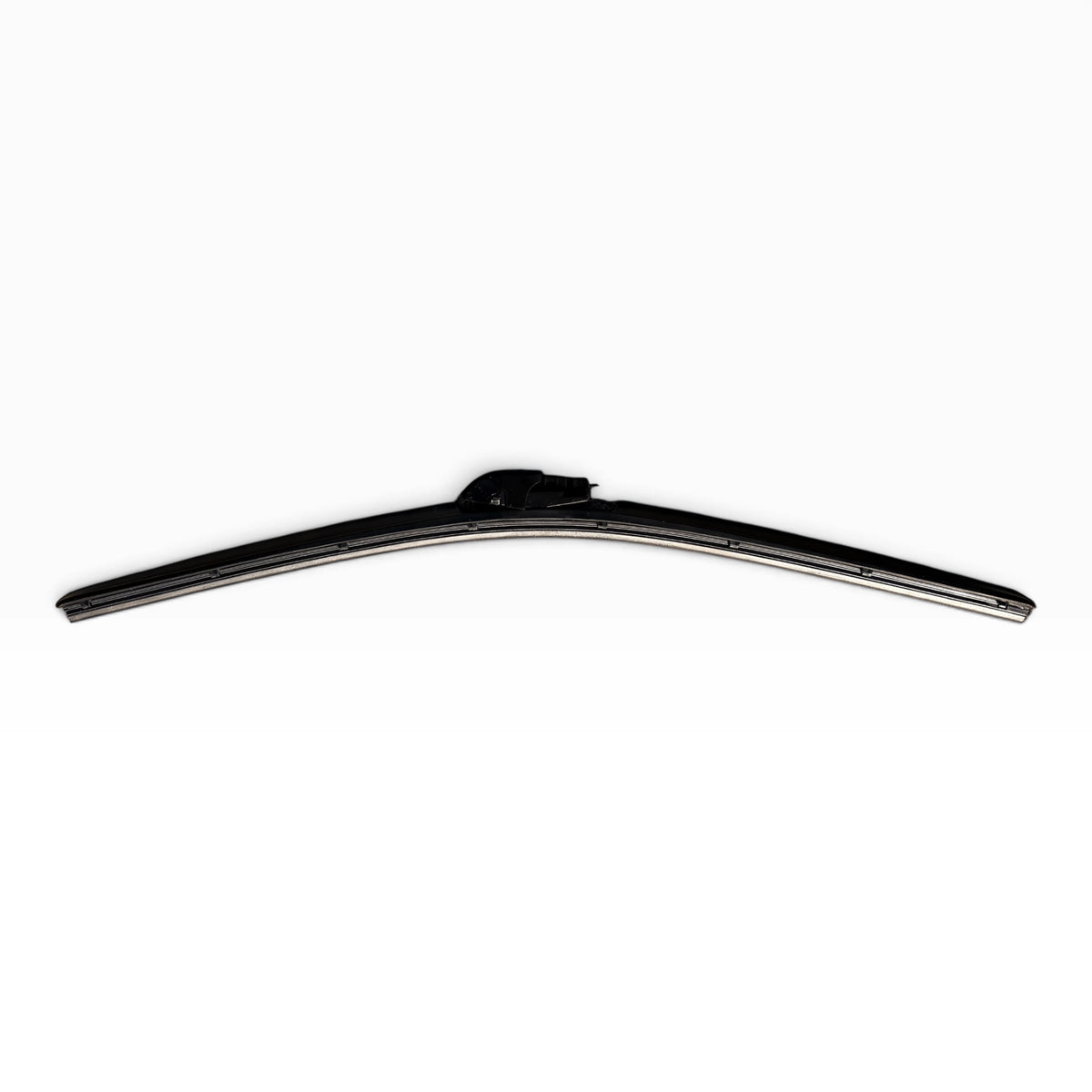 22 in ECOGARD Apex beam wiper blade shown diagonally with the full rubber blade and adapter end visible