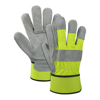 Leather Palm Work Gloves — Split Leather, One Size